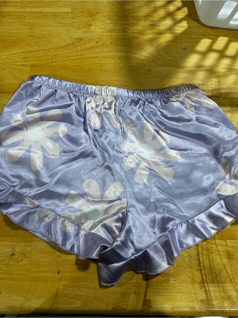 Lavender Floral Satin Sleep Shorts and tank top - Women